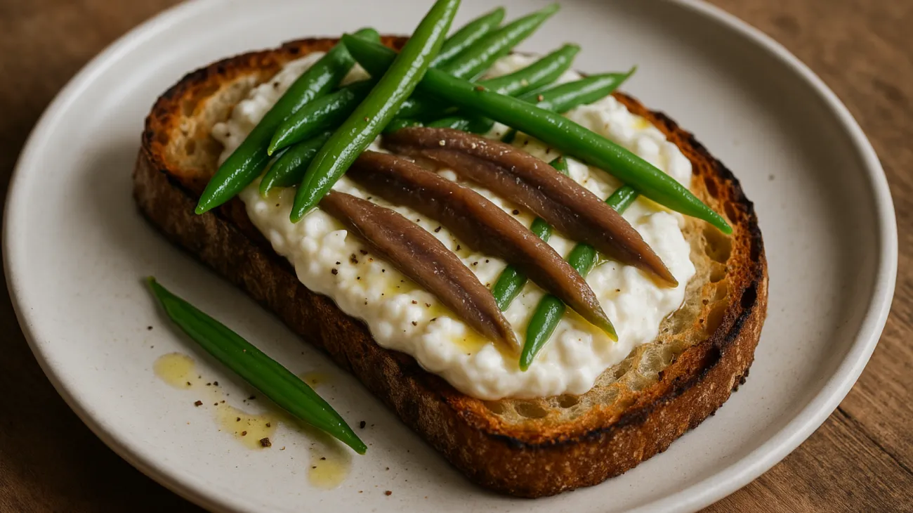 Stracciatella di Burrata Alici Fagiolini Croccanti"