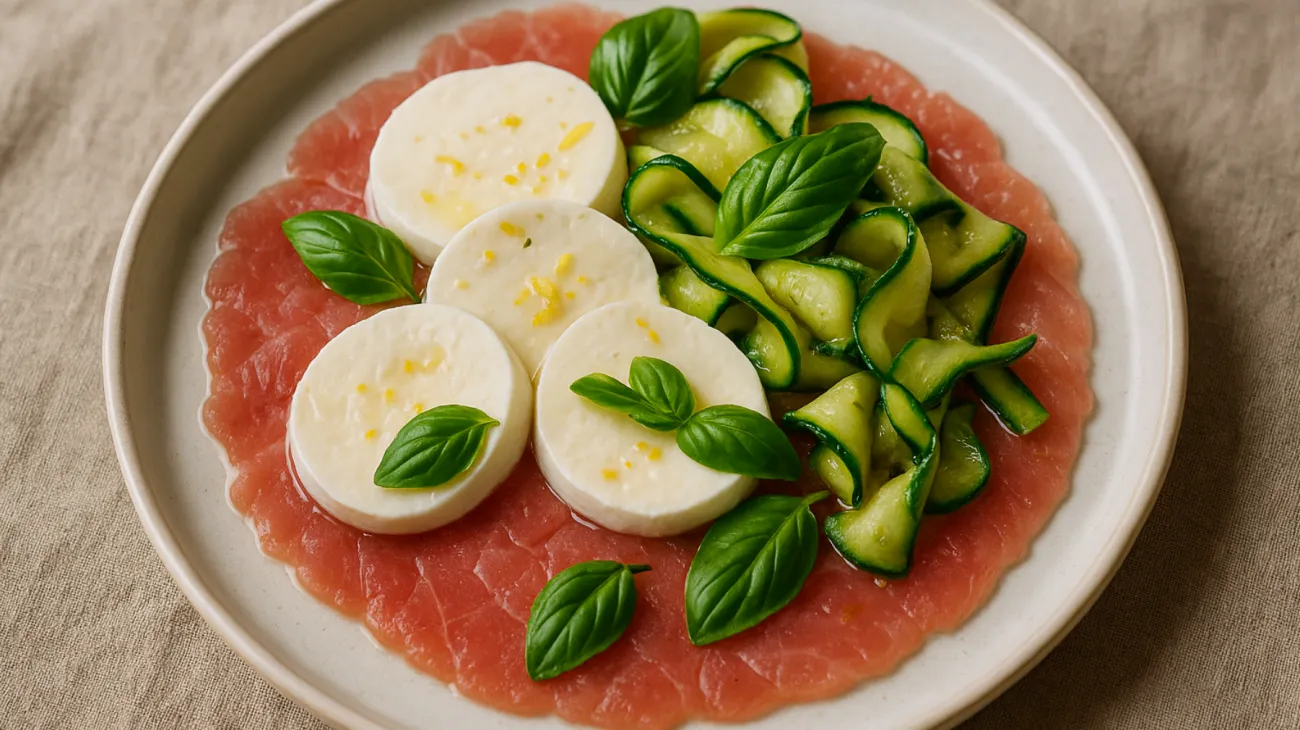 mozzarella tonno crudo zucchine"