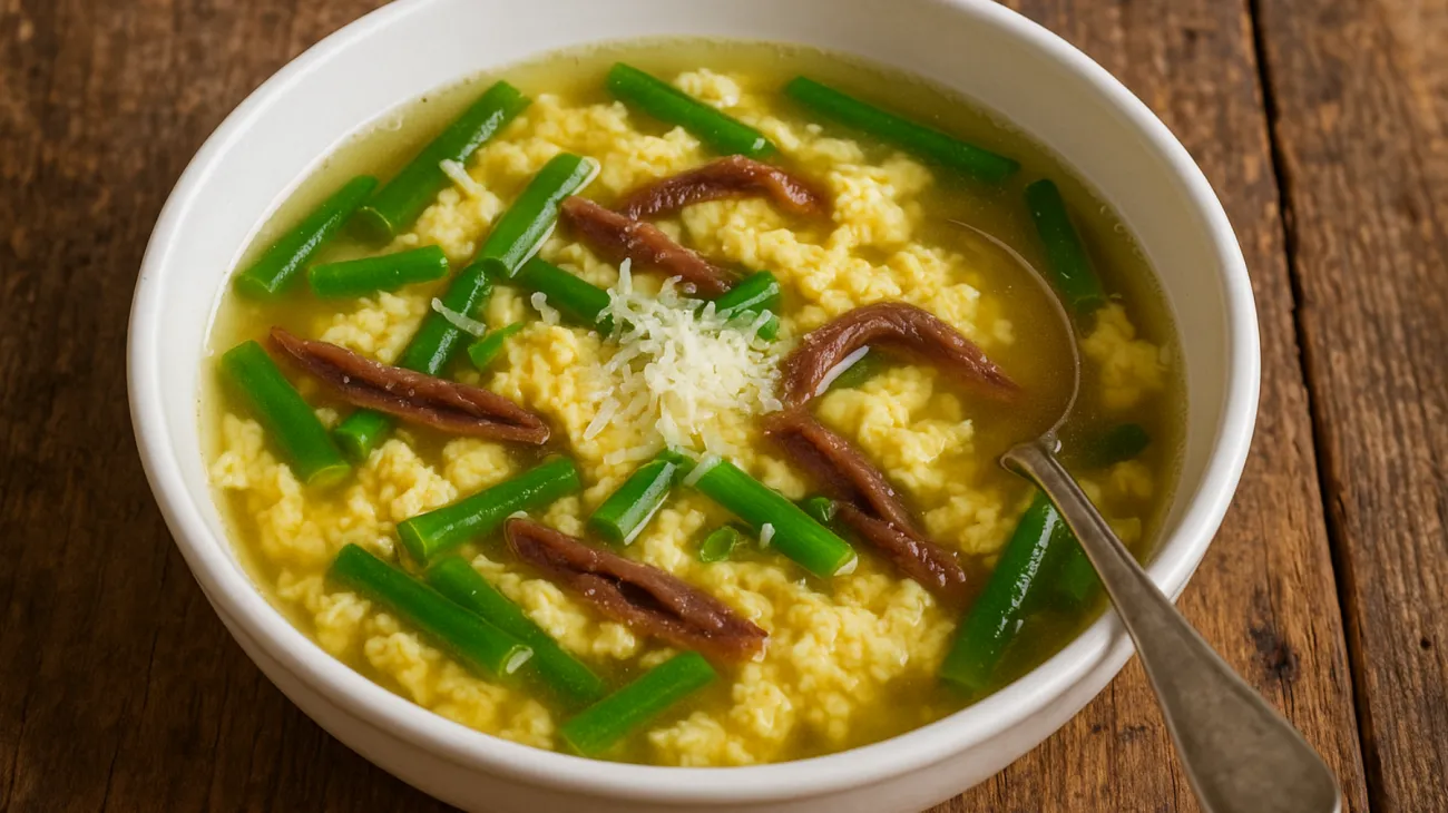 stracciatella romana alici sotto sale fagiolini croccanti"